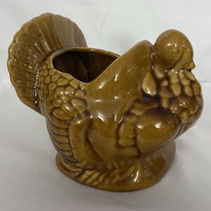 Haegar Vintage Turkey Planter Ceramic Thanksgiving Decoration Table Centerpiece